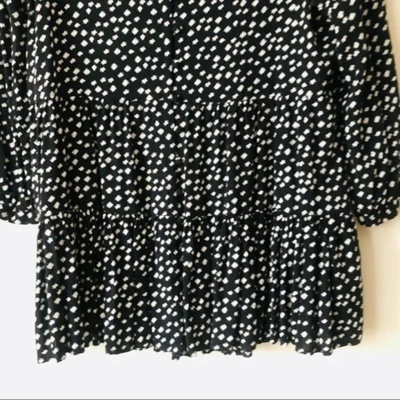 Anthropologie Maeve Lila Tiered Tunic Top Boho Black & White Babydoll sz small - Picture 5 of 5